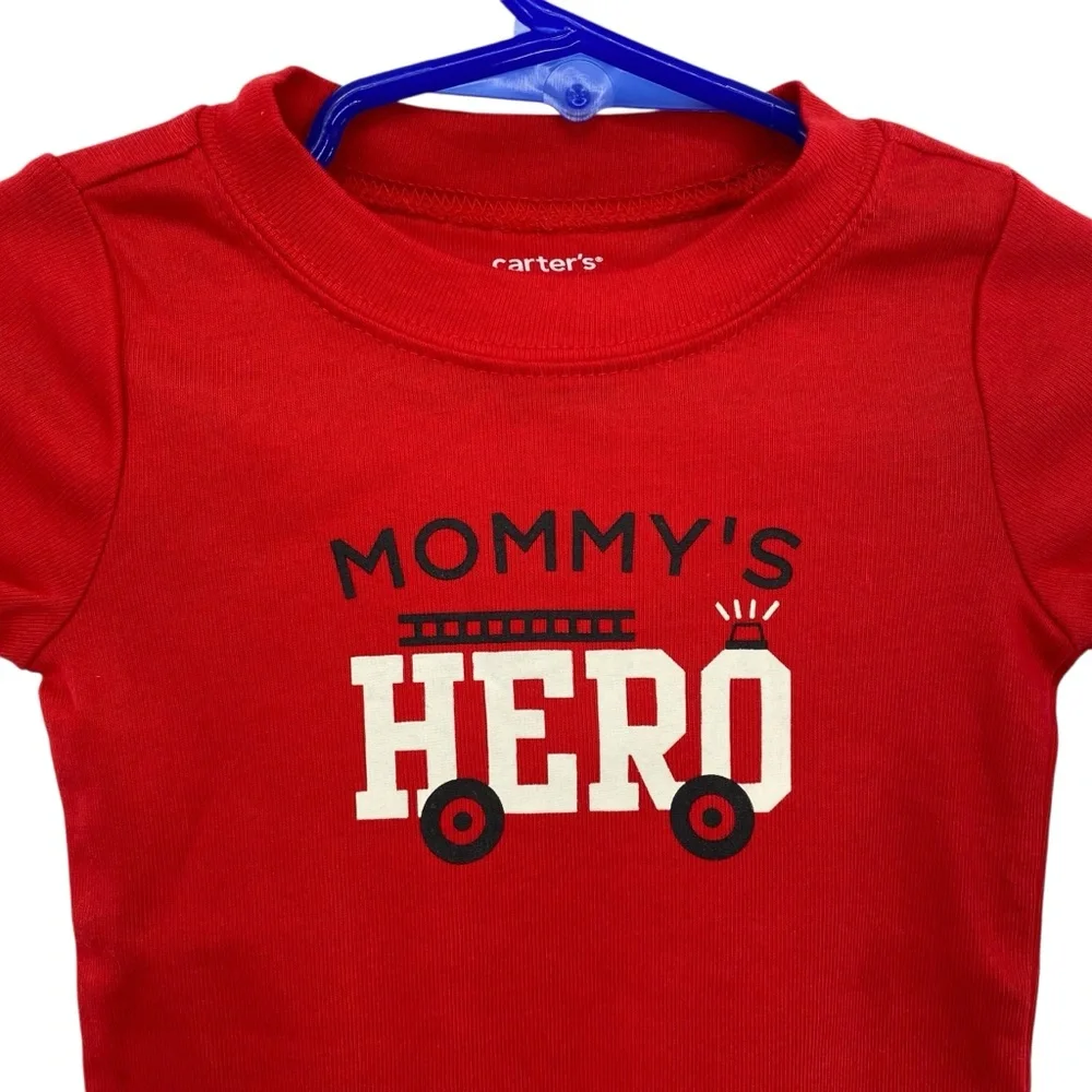 Carter’s Infant Bodysuit Mommy’s Hero Firetruck New Size 9 Months